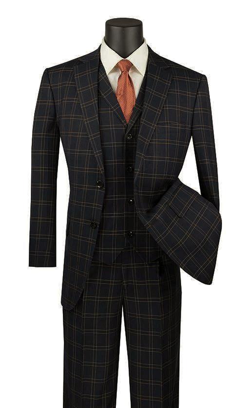 Bevagna Collection - 100% Wool Regular Fit 2 Piece Suit 2 Button in ...