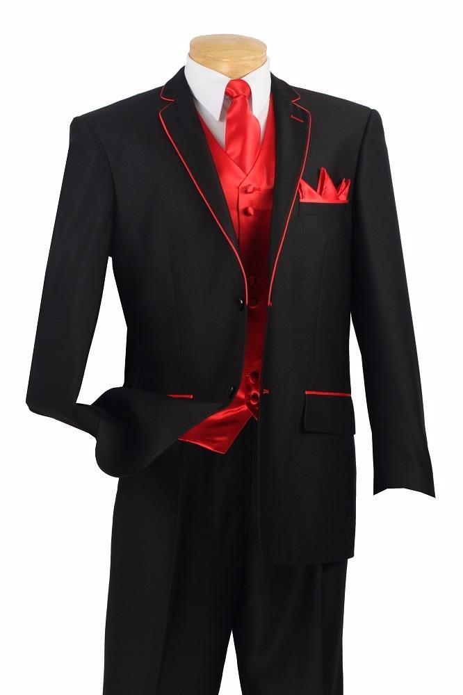 Michelangelo Collection - Regular Fit 3 Piece Suit in Black