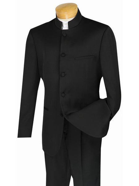 Master Collection - Regular Fit Men's 2 Piece Banded Collar Tuxedo ...