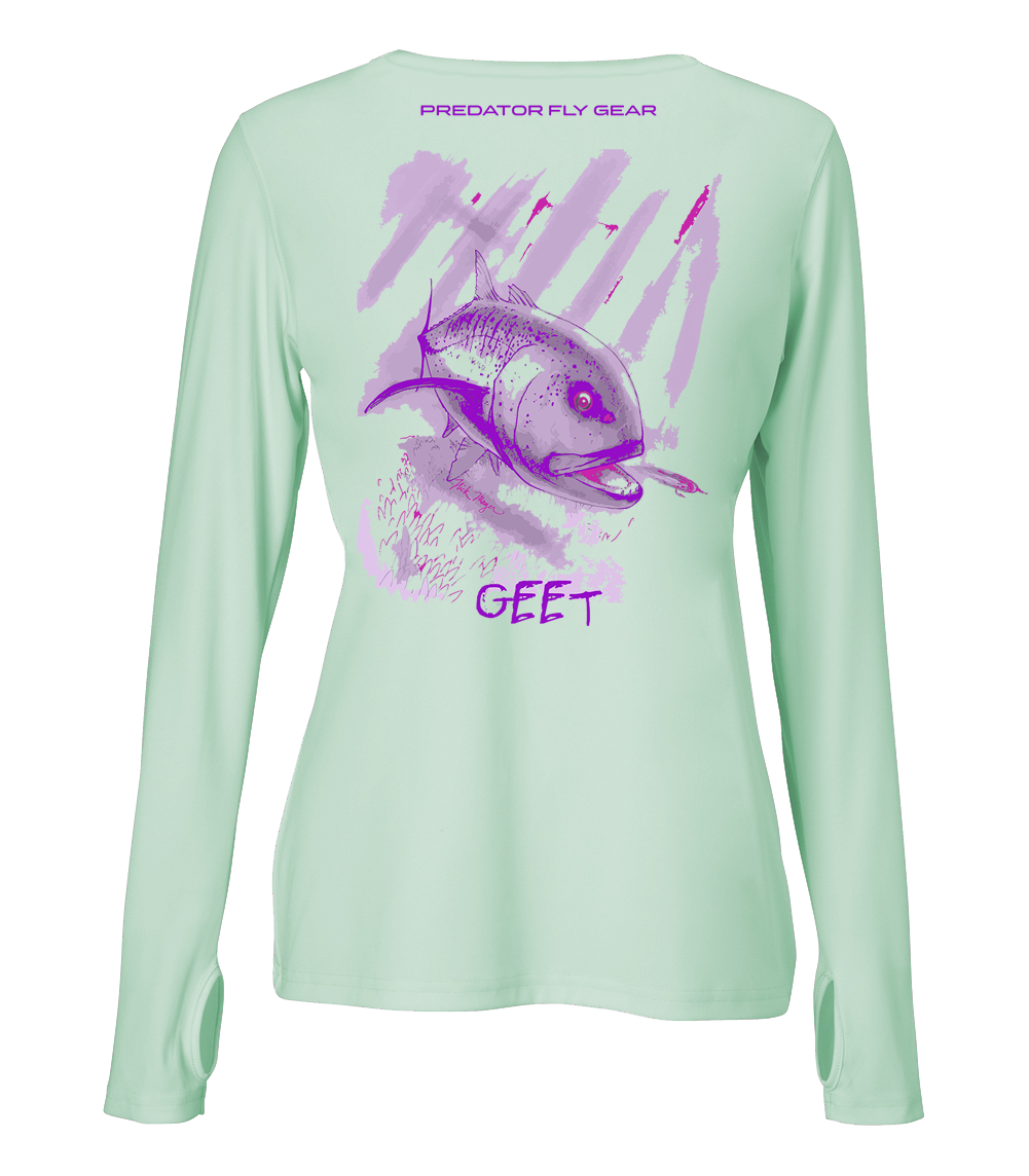 Womens Eat Performance Shirt, Muskie LG / Sea Froth Aqua