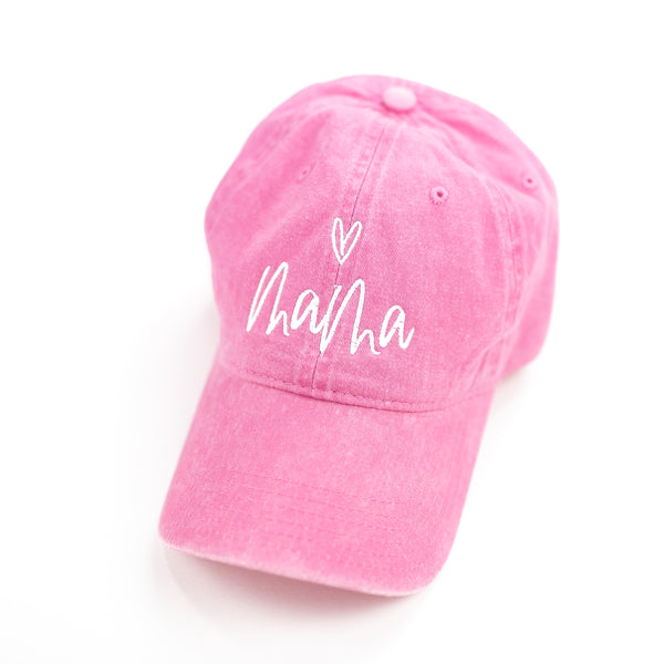 Mama ♥ (above)- Raspberry Baseball Cap