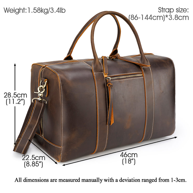 Dark Brown Duffel Bag - Denali Leather Goods