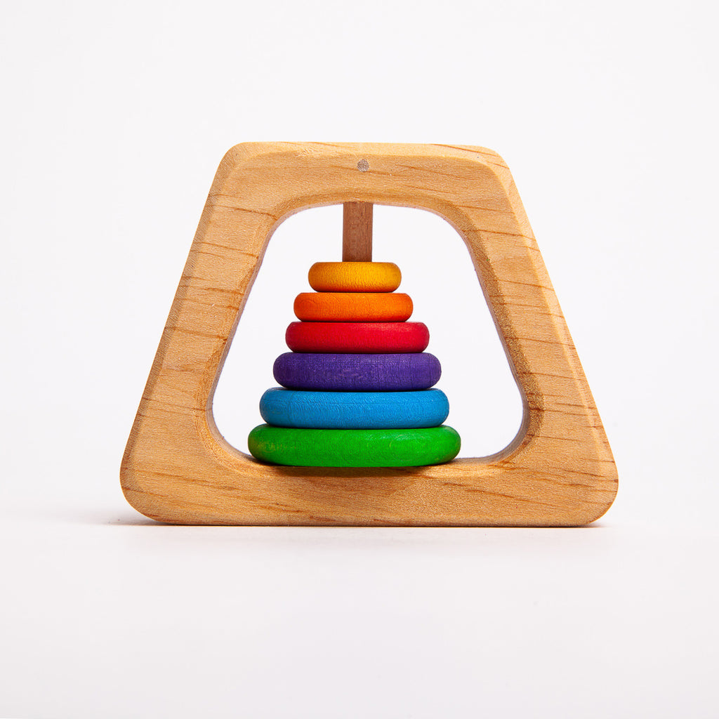 Hexagon Wooden Rattle by Grimm's – Birdie's Room All-Natural