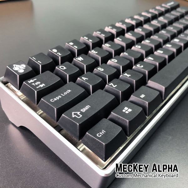 enjoypbt abs doubleshot black & white mechanical keyboard keycaps set