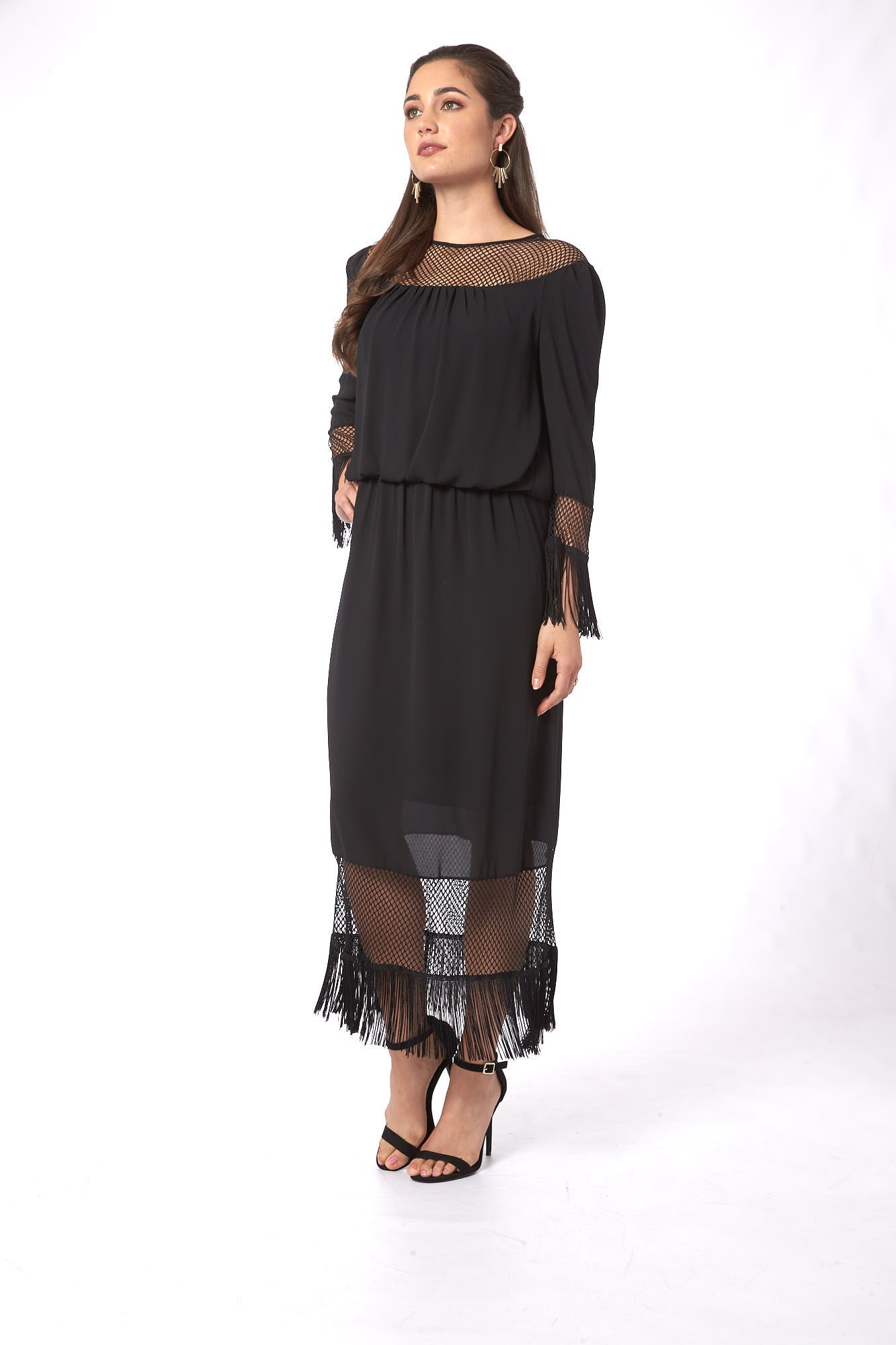 black maxi dress for girls