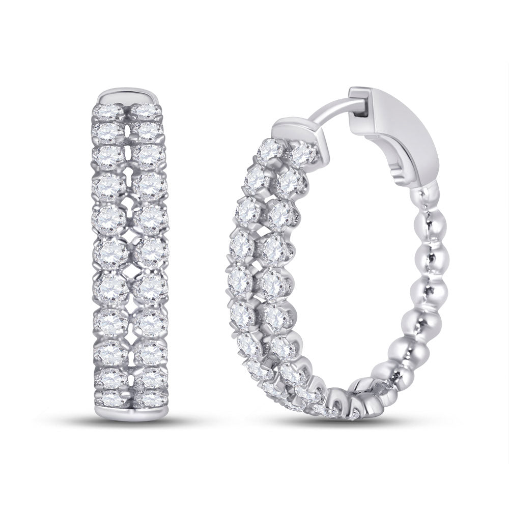 Dentelle One Row Earrings, White Gold And Diamonds - Jewelry