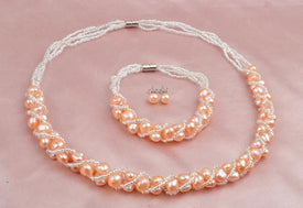 WFD Dramatic Crystal & Freshwater Pearl Bridal Jewelry Set