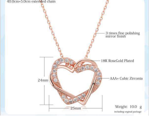 18k Rose Gold Plated CZ Stone Flower Pendant Necklace Jewelry Gift For  Women 18