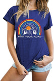 Women Find Your Road T-Shirt Womens Graphic Tees Casual Shirt