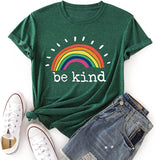 Women Be Kind Rainbow Shirt Kindness Gift T-Shirt