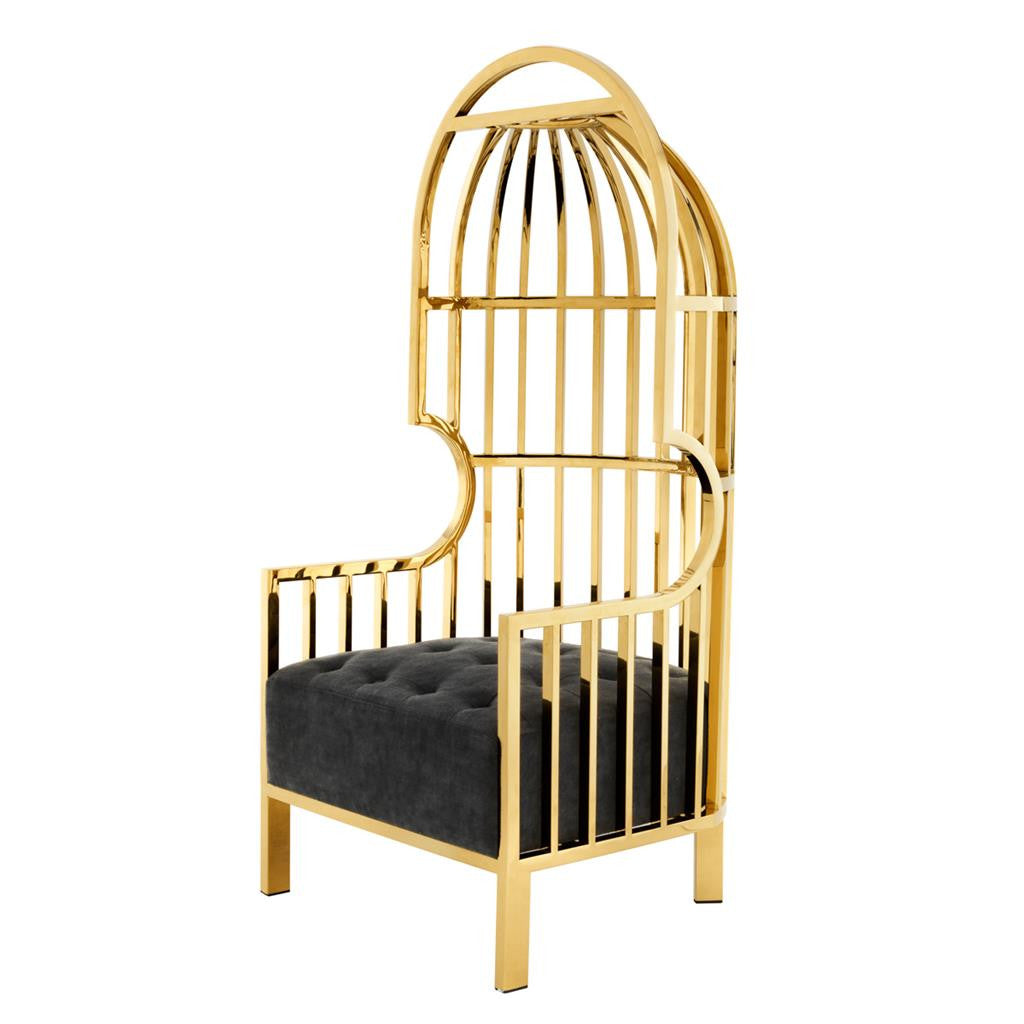 gold birdcage chair