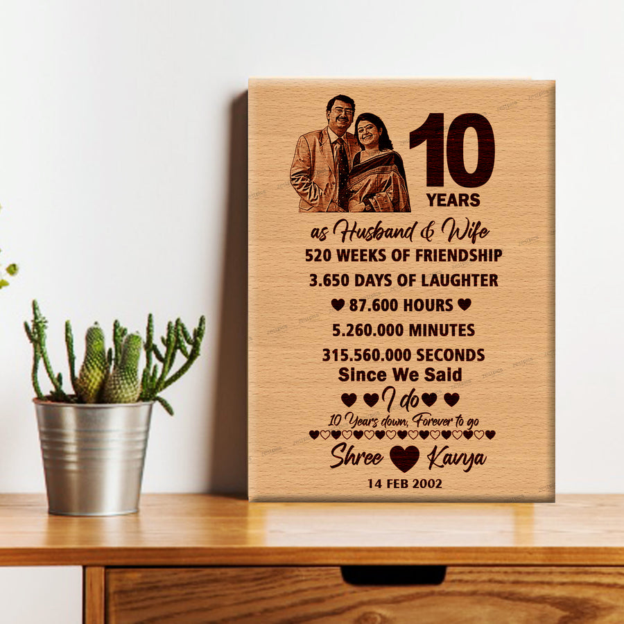 Buy Kusry 1st Gifts for Couple, 1 Year As Husband & Wife, Wedding  Anniversary for Him, First Anniversary for Her, Plaque with Wooden Stand  Gifts Online at desertcartINDIA