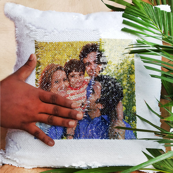 Custom Sequin Pillow  Create Your Personalized Photo Magic Pillow
