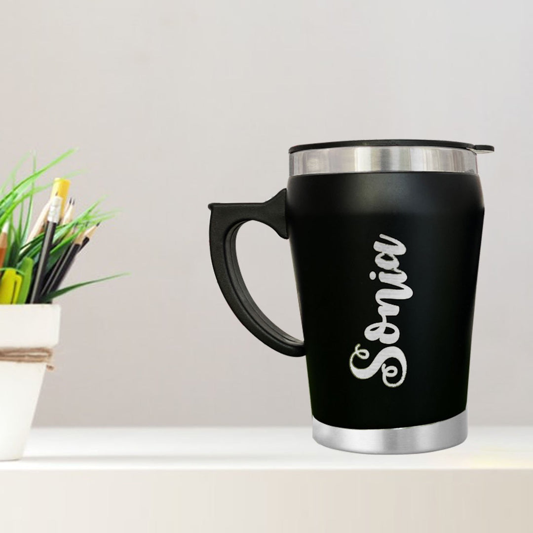 Travel Mug, Personalised Travel Mugs, Black Mug, Coffee Mug with ...