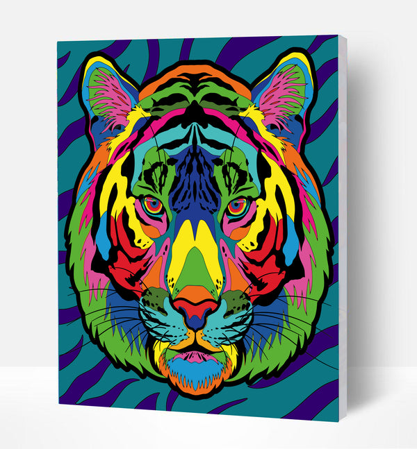 TIGER PAINTING BY NUMBER | FRAMED PAINT BY NUMBERS | CANVAS MOUNTED