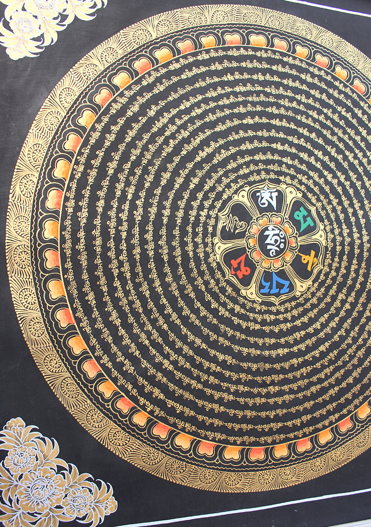 Afwijken Kapper Anzai 12 Line Mantra Mandala Painted Thangka – thangkashop