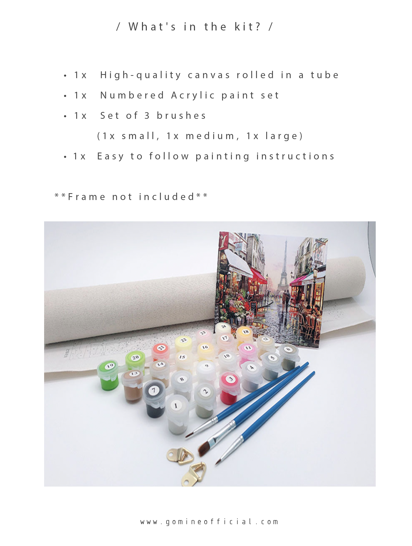 Custom paint by numbers kit