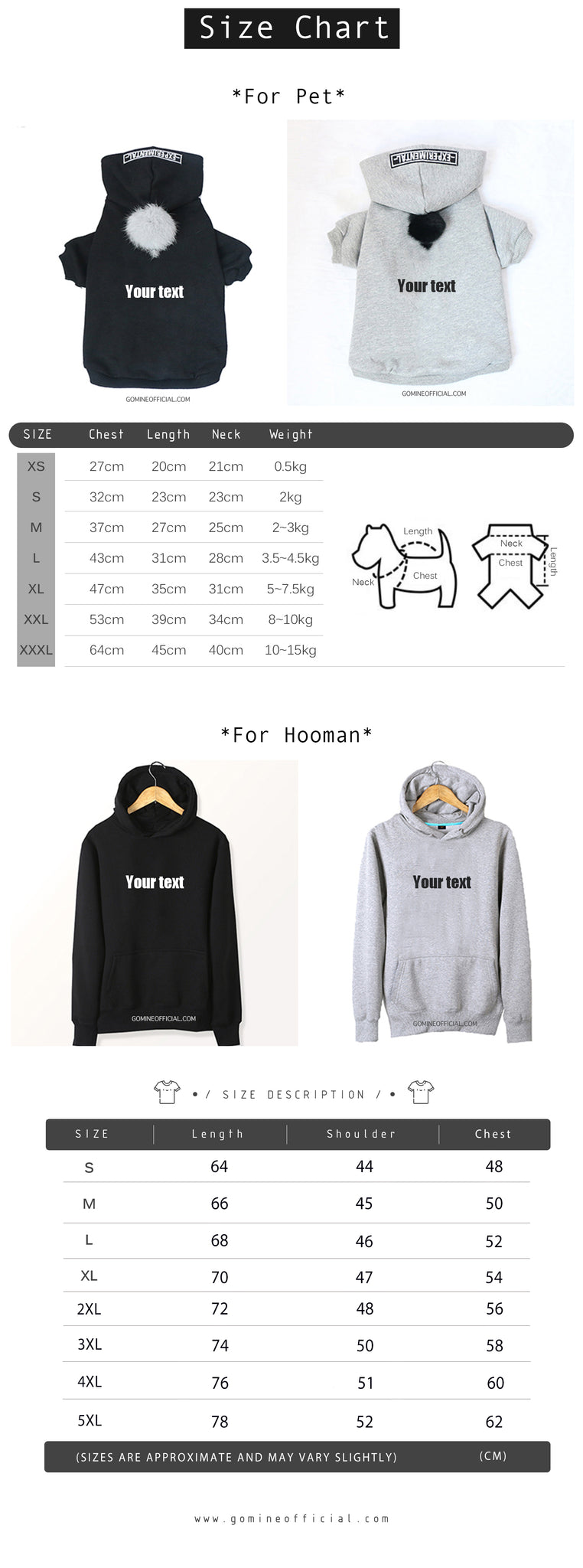 Matching hoodie size | GoMine