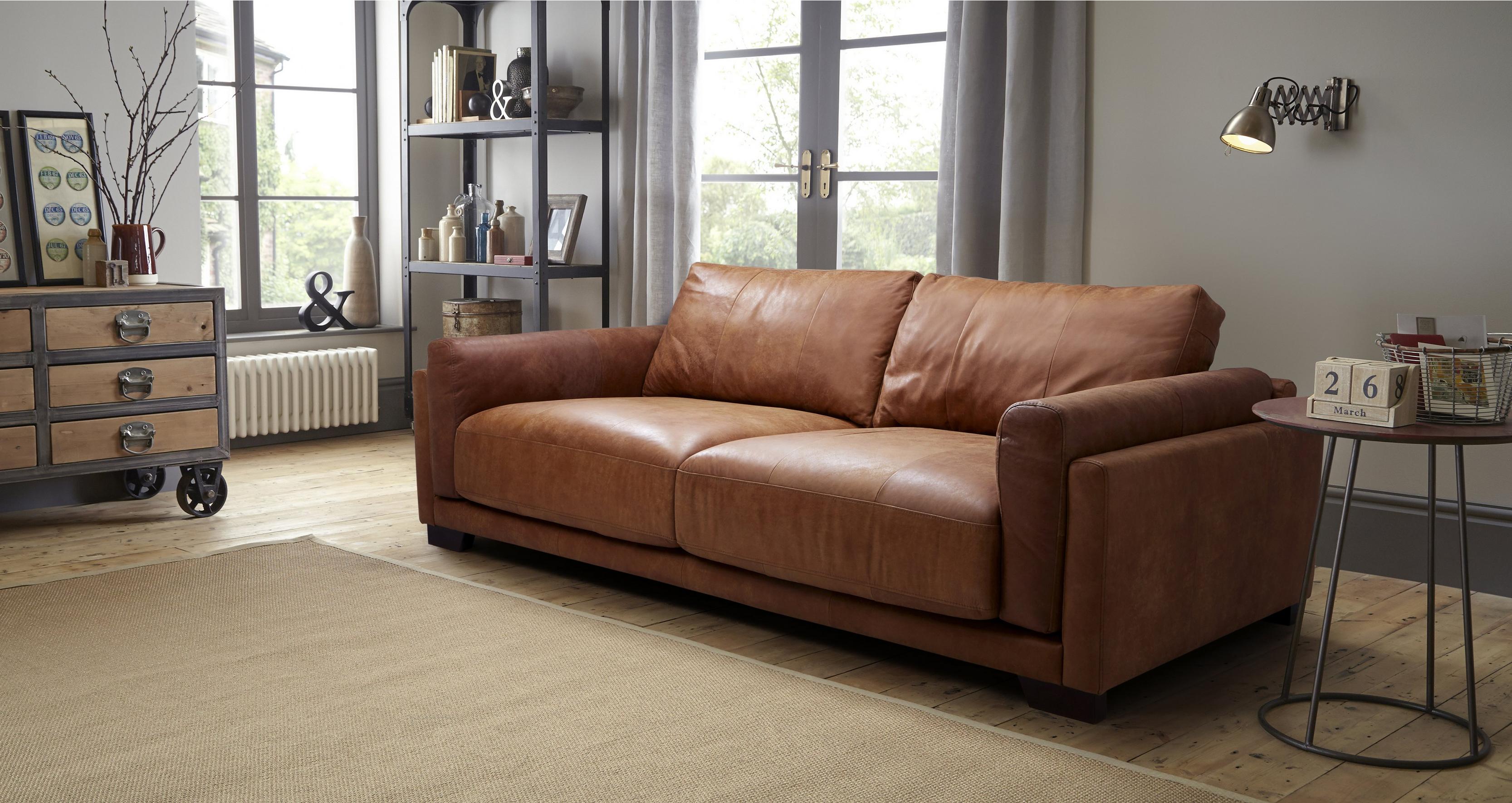 brown 3 seater sofa