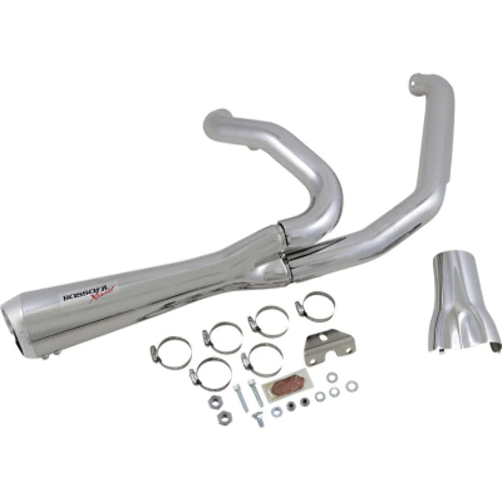 Bassani Chrome Road Rage 2 into 1 Short Exhaust Pipe System 17+ Harley  Touring