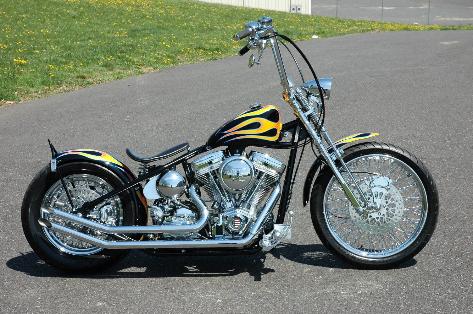 Springer Front End For Tall Front Wheels Up To 26” On Softail