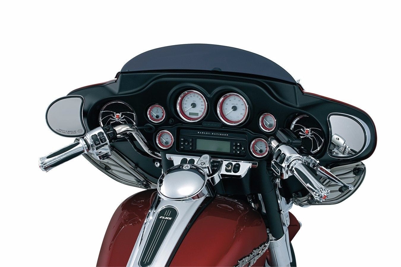 Kuryakyn Chrome Batwing Dash Button Switch Panel Accent Harley