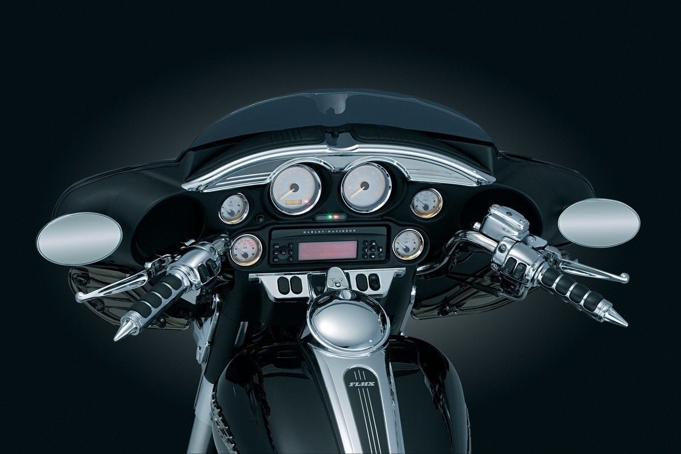 Kuryakyn Chrome Batwing Dash Button Switch Panel Accent Harley