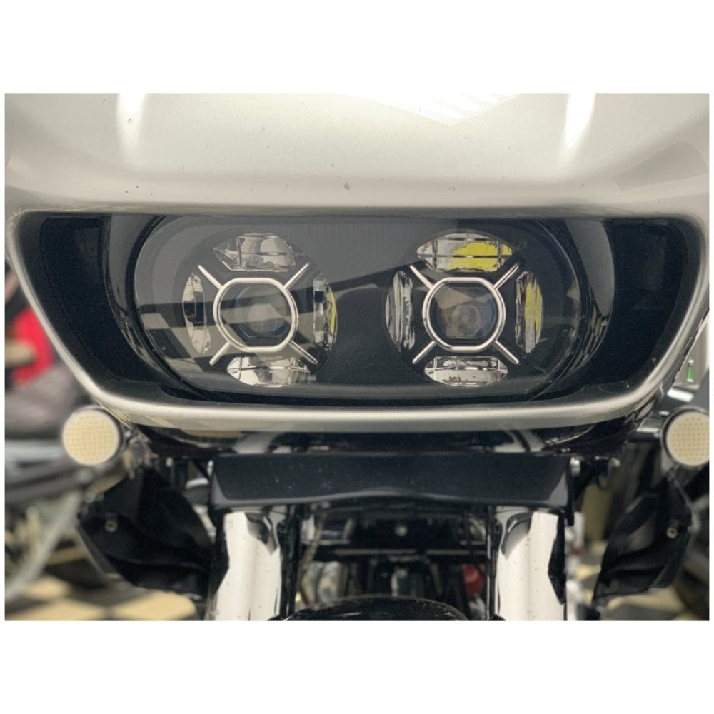 LED Headlight 5.75 Inch Set compatible with Harley Davidson Rocker / C  black Craftride C8 ✓ Buy now!