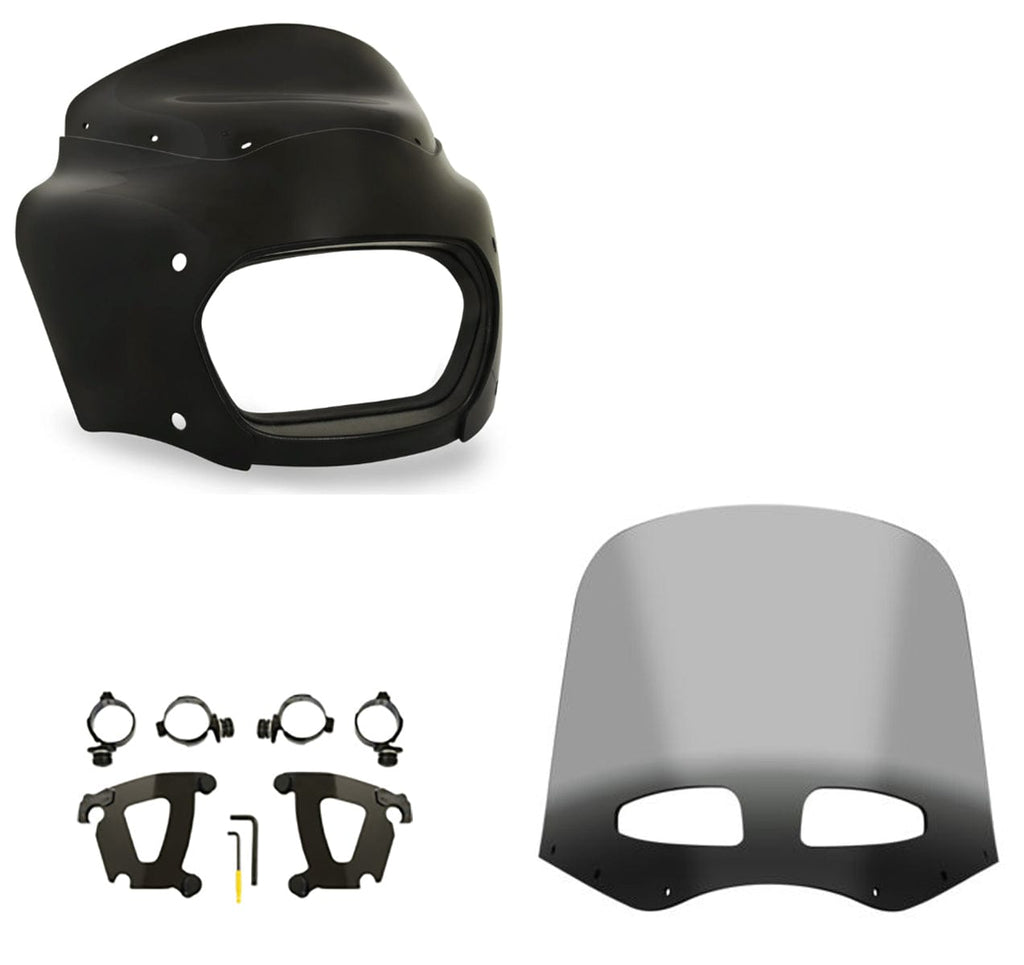 Burly Brand Black Cafe Racer Club Sport Fairing Windshield Harley 35 3 –  American Classic Motors