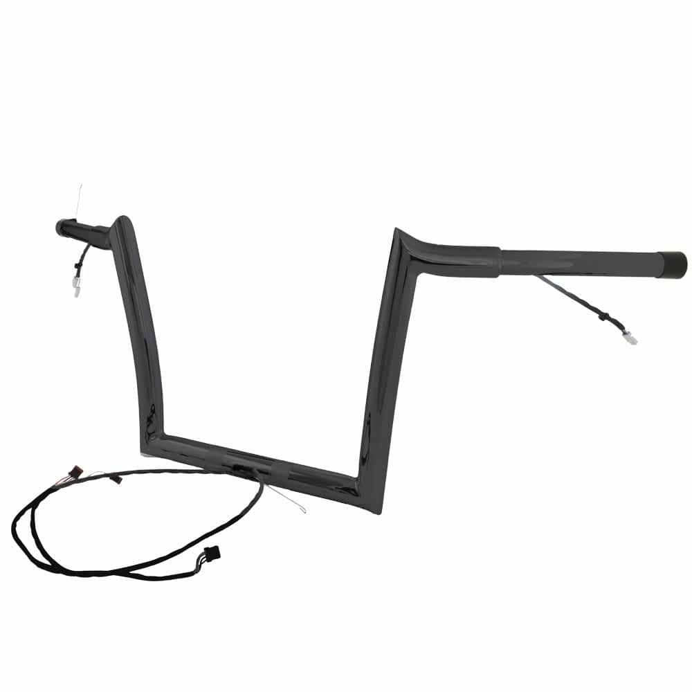 Black 10'' Meathook Ape Hanger Bar Handlebar For Harley Dyna Road