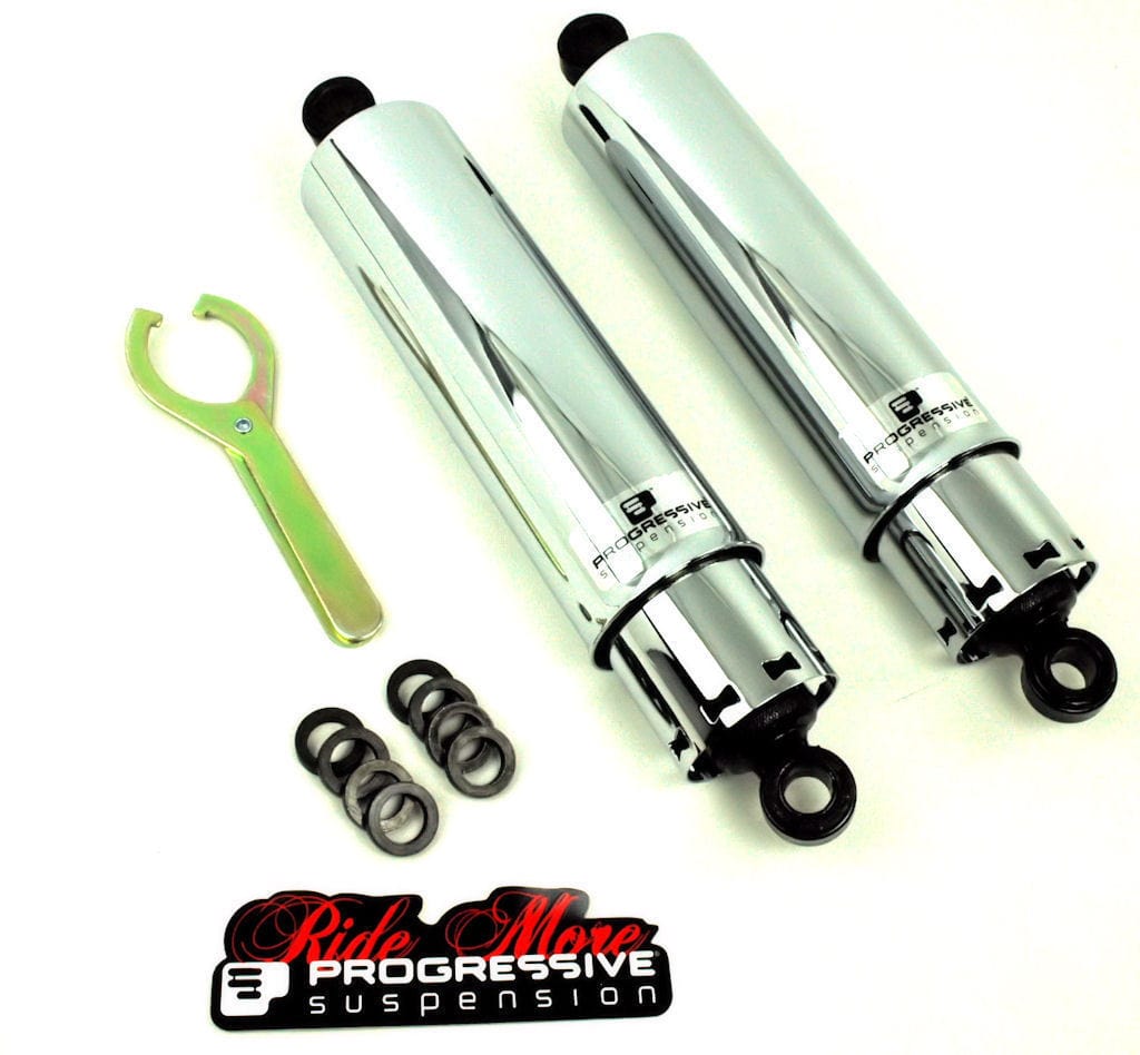 Progressive Suspension 412 Series Chrome 13.5 Shocks Harley FLH 58-72  412-4029C