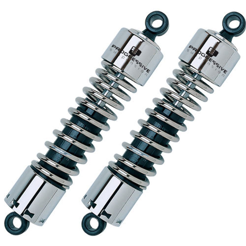 Progressive Suspension 412 Series Chrome 13.5 Shocks Harley FLH 58