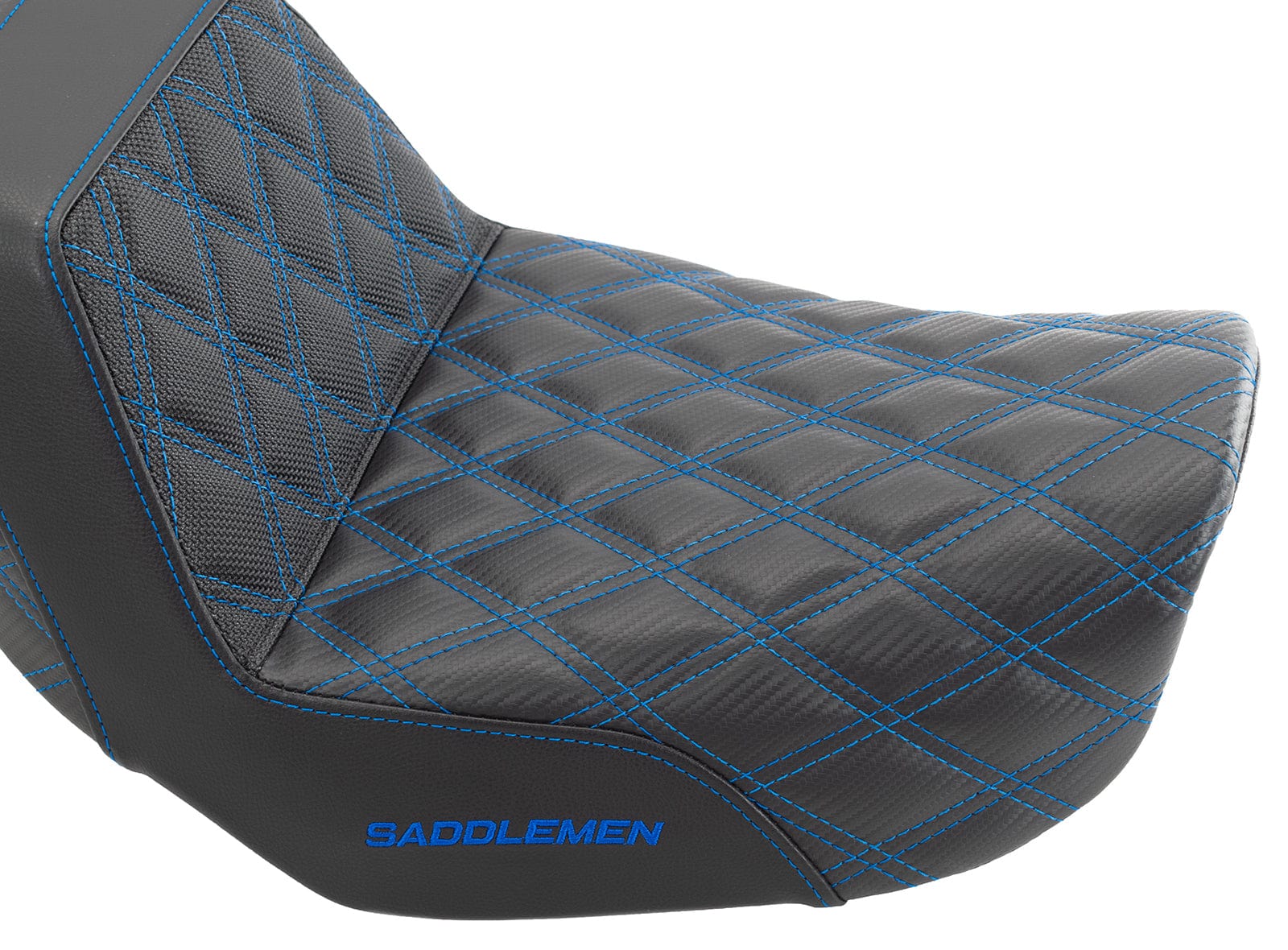 Saddlemen Blue Step 2 Up Lattice Diamond Stitch Seat Harley 06-17 Dyna FXD  FLD