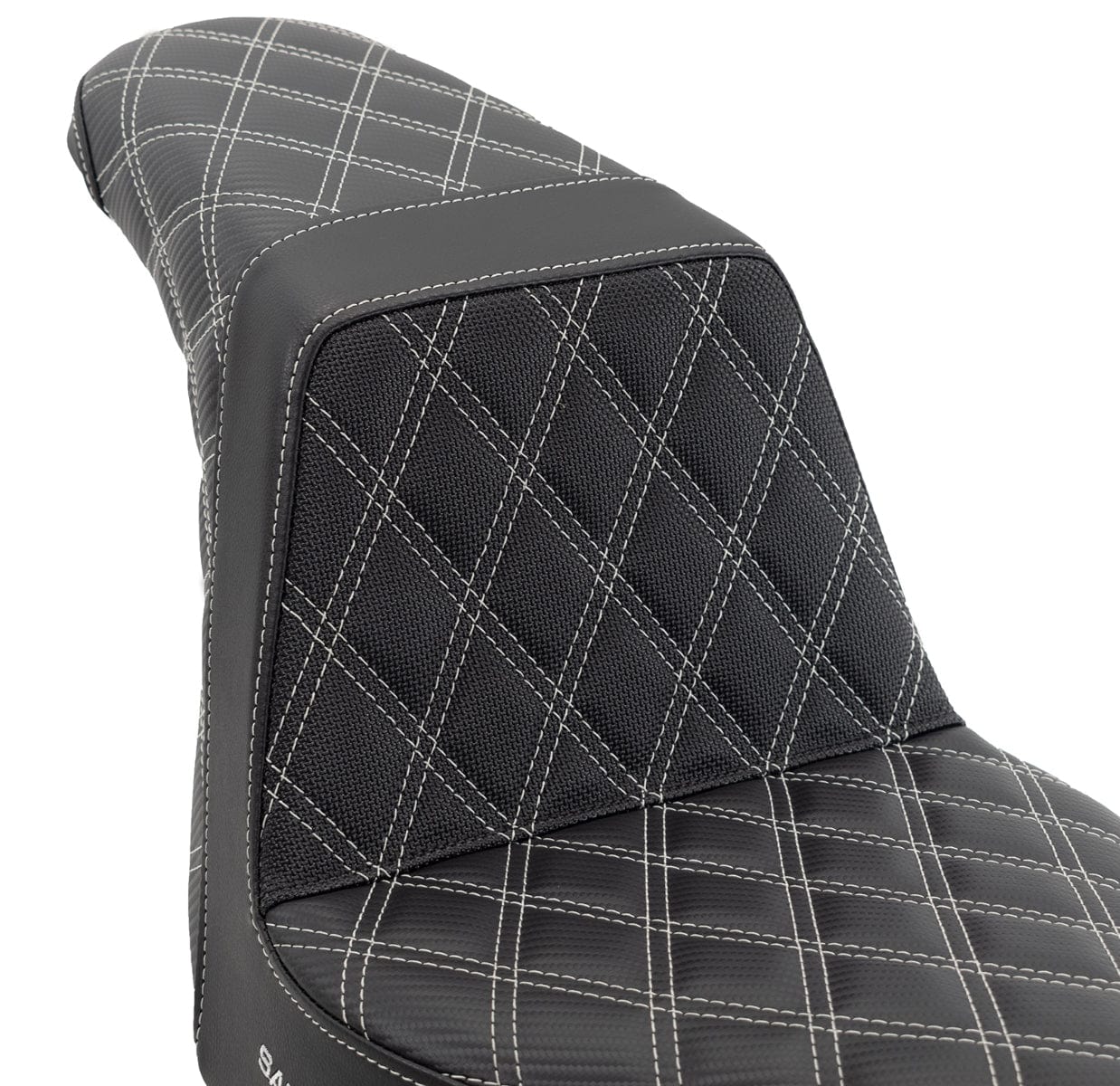 Saddlemen Silver Step 2 Up Lattice Stitch Grip Seat Harley Softail Low  Rider 18+