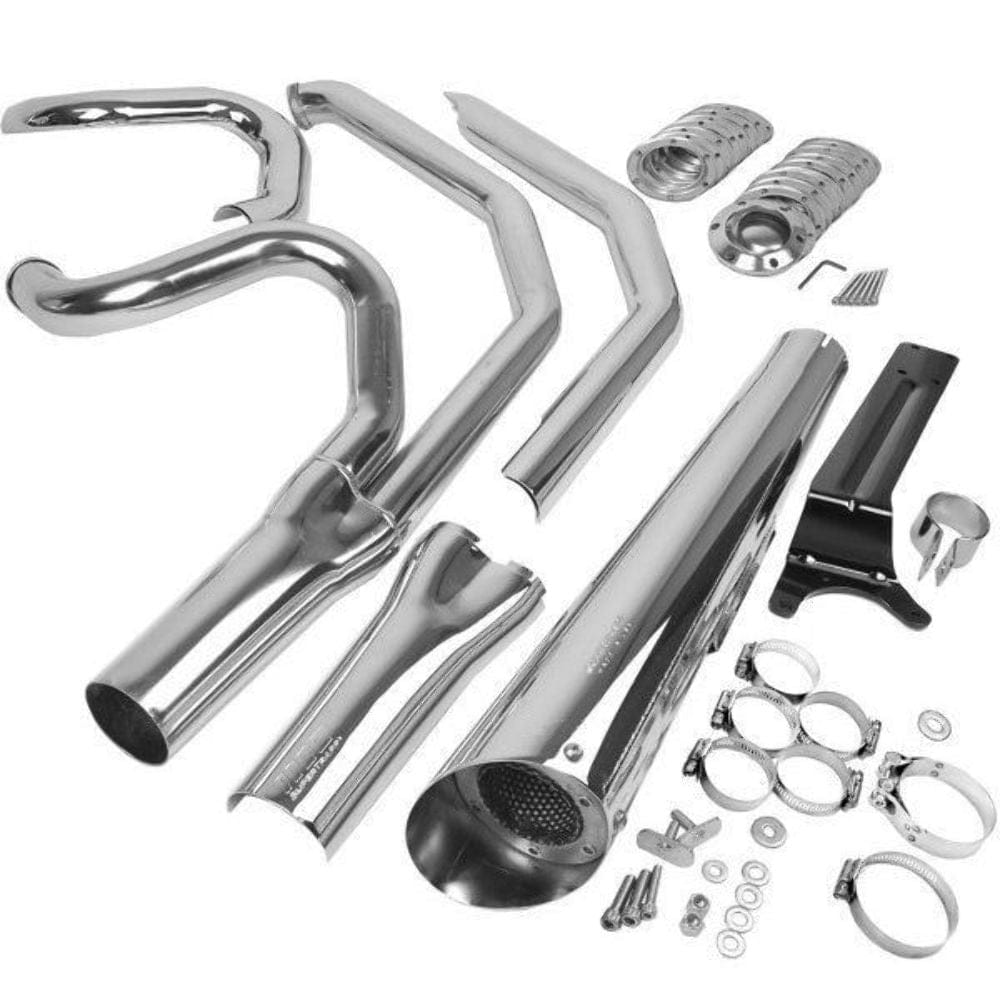 New Supertrapp Supermeg Chrome 2 Into 1 Exhaust Pipe System Harley Softail  Dyna