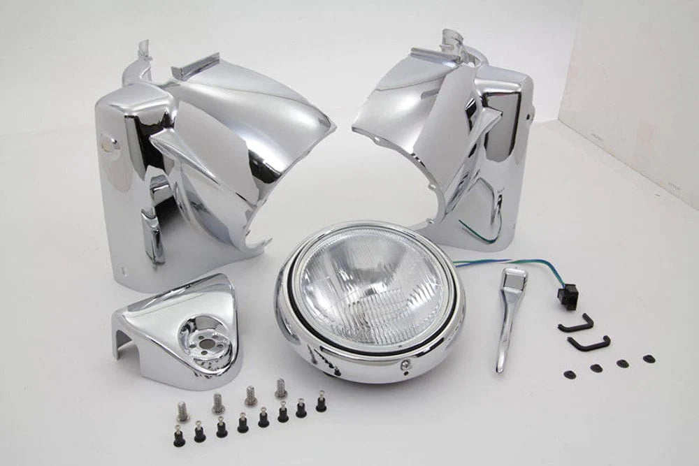 楽天 ヘッドライト Chrome 7 Headlamp Cowl Kit - 1986-2017ハーレー