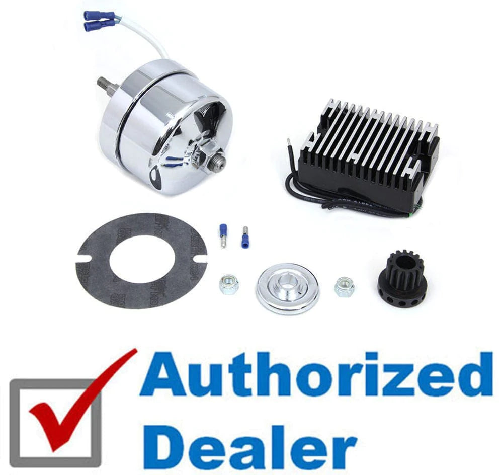 Chrome Generator Alternator 12 Volt 17 Amp Conversion Kit Harley