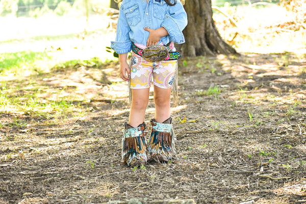 fringe biker shorts