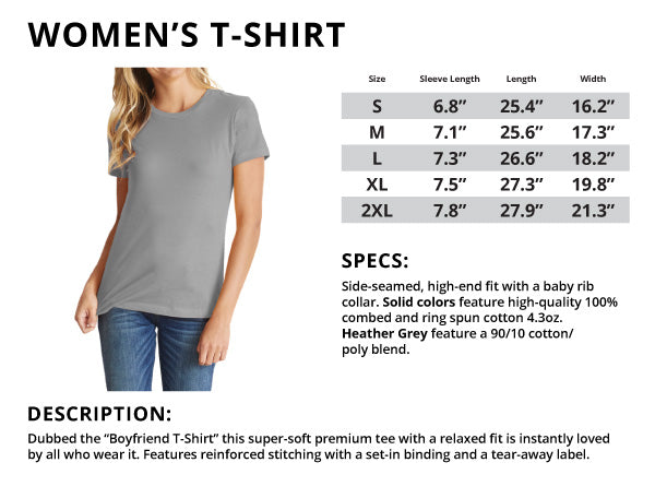 Women's T-Shirt Sizing Chart