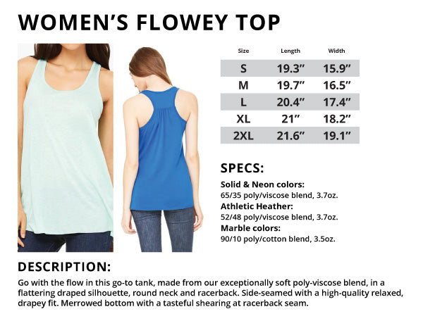 Women's Flowey Tank Sizing Chart