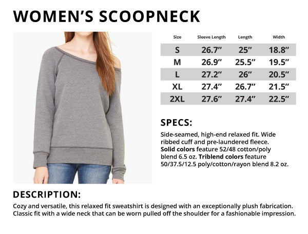 Women's Scoopneck Sizing Chart