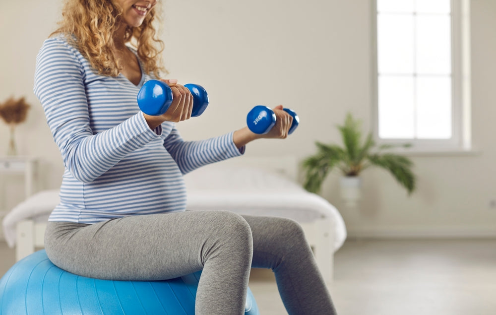 Prenatal Stability Ball Arm Curls