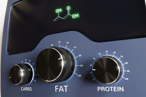 A control panel with three knobs each controlling one macronutrient type