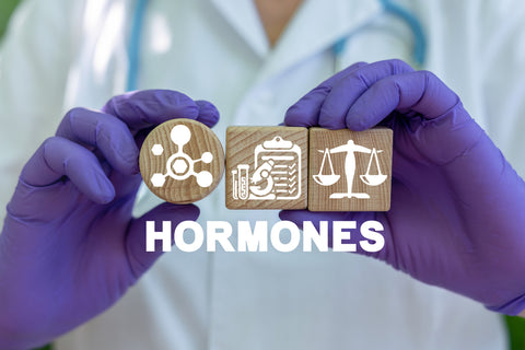 Concept of hormones. Medical hormonal therapy. Hormone balance.