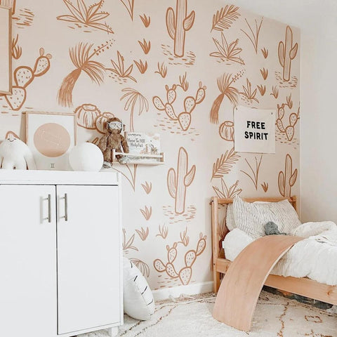 nature theme wallpaper in the bedroom