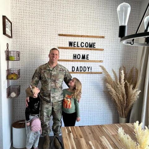 military dad with 2 daughters