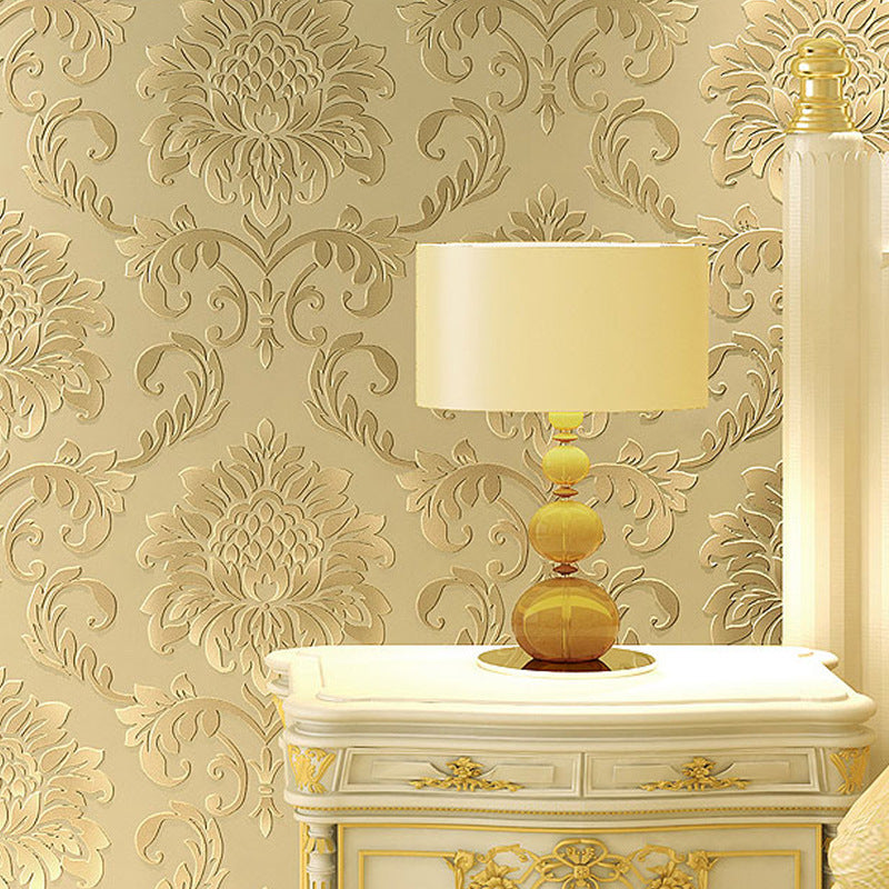 Luxury European Wallpaper Living Room Bedroom Tv Background Wall Wallpaper 3d Wallpaper Embossed Damascus