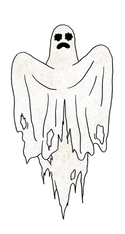 Eva Pilled Sheet Ghost that has holes in it