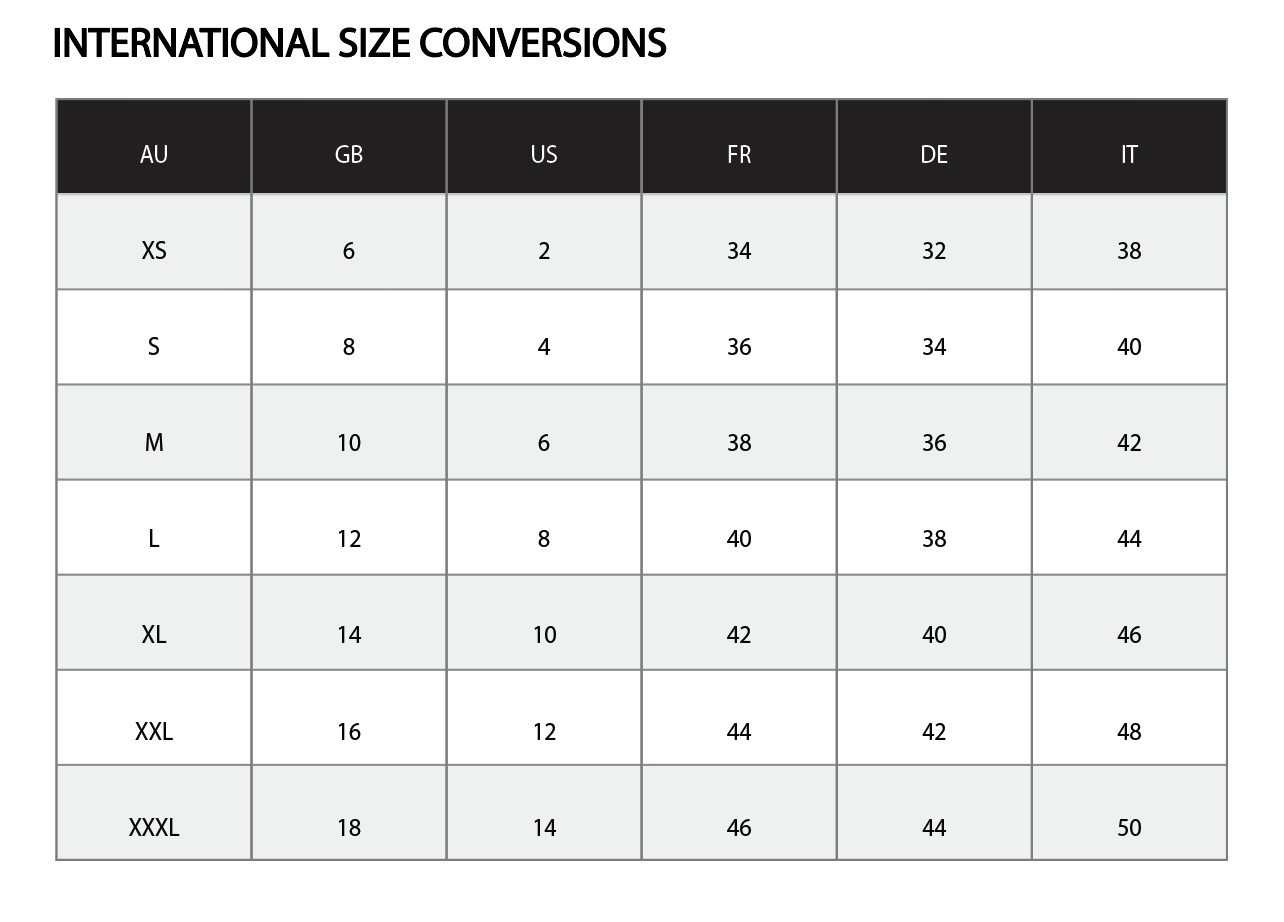 SIZING CHARTS – DŽO