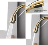 Modern Design Single Handle 360 Degree Rotation Kitchen Faucets With Pullout Taps-Gold Crystal HK00 series-Cool Home Styling 
